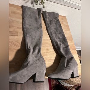 Suede Knee High Boots - Size 9
